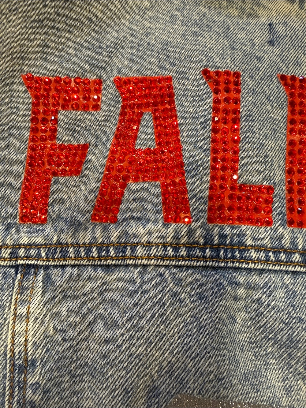 Atlanta Falcons NFL Football Forever 21 Denim Jean Jacket Size M - Picture 13 of 15
